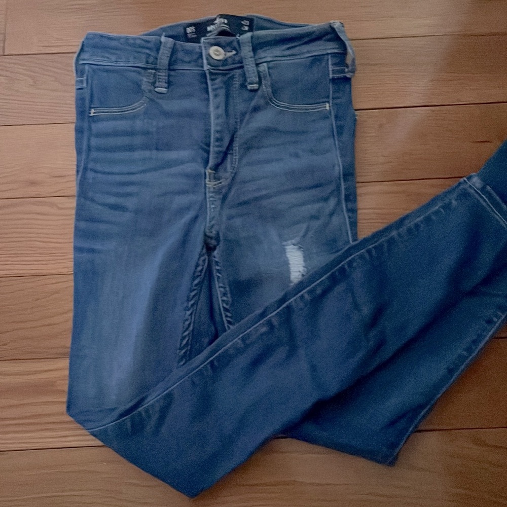 Blue High Rise Stretch Jeans - Picture 2 of 2